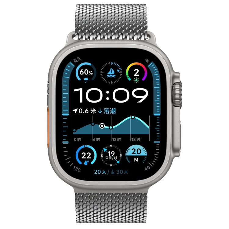 For Apple Watch 46mm / 49mm / 45mm / 44mm Umbrella Buckle Think Milanese Plate Stainless Steel Paracord Buckle Watch Band