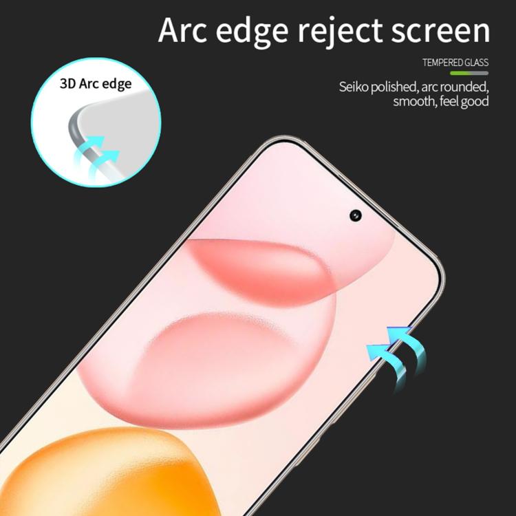 For Honor 400 Global 156.5mm MOFI 9H 3D Explosion-proof Curved Screen Tempered Glass Film - Black