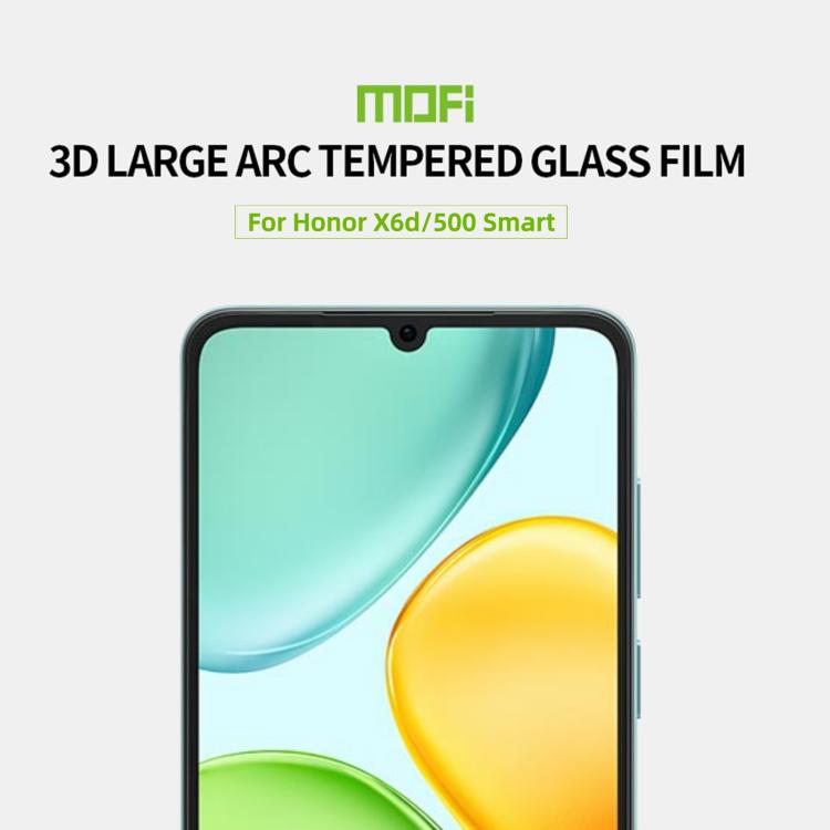 For Honor X6d 5G / 500 Smart MOFI 9H 3D Explosion-proof Curved Screen Tempered Glass Film - Black