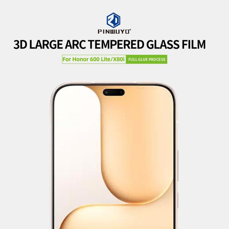 For Honor 600 Lite Global / X80i PINWUYO 9H 3D Curved Full Screen Explosion-proof Tempered Glass Film - Black