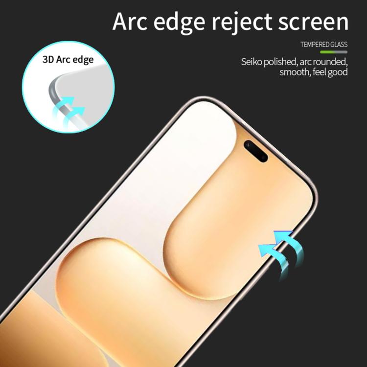 For Honor 600 Lite Global / X80i PINWUYO 9H 3D Curved Full Screen Explosion-proof Tempered Glass Film - Black