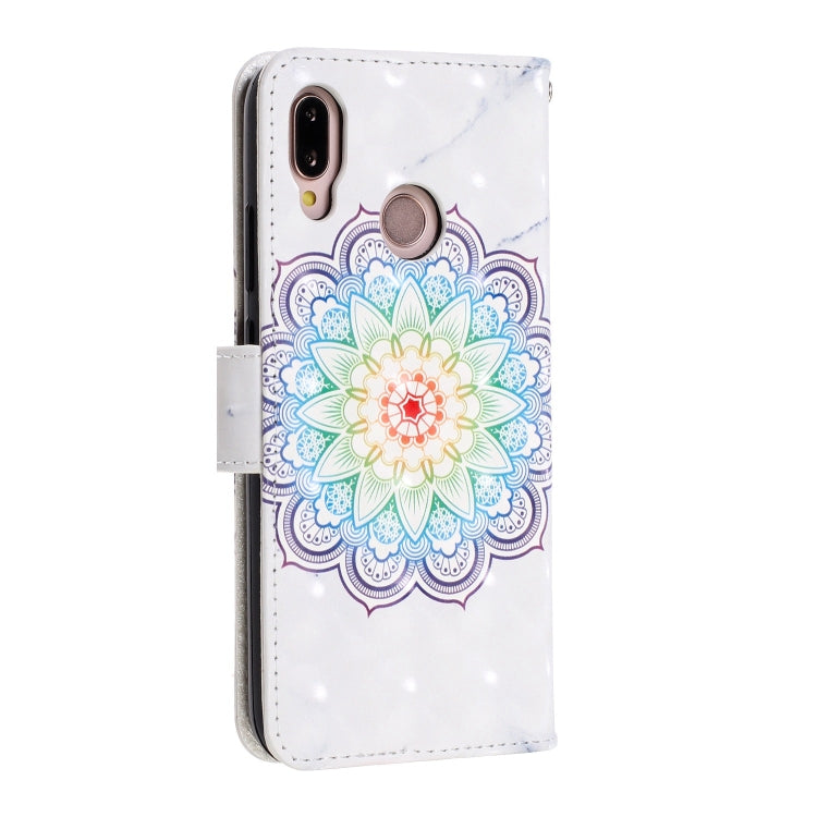 3D Visual Painting Left And Right Open Leather Case for Huawei P20 lite & Nova 3e &P9 lite 2018  , With Bracket & Card Slot & Wallet & Bracelet