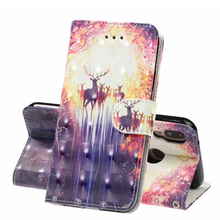 3D Visual Painting Left And Right Open Leather Case for Huawei P20 lite & Nova 3e &P9 lite 2018  , With Bracket & Card Slot & Wallet & Bracelet