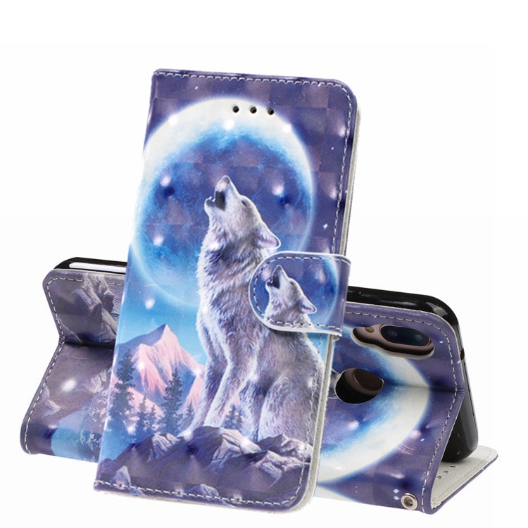 3D Visual Painting Left And Right Open Leather Case for Huawei P20 lite & Nova 3e &P9 lite 2018  , With Bracket & Card Slot & Wallet & Bracelet