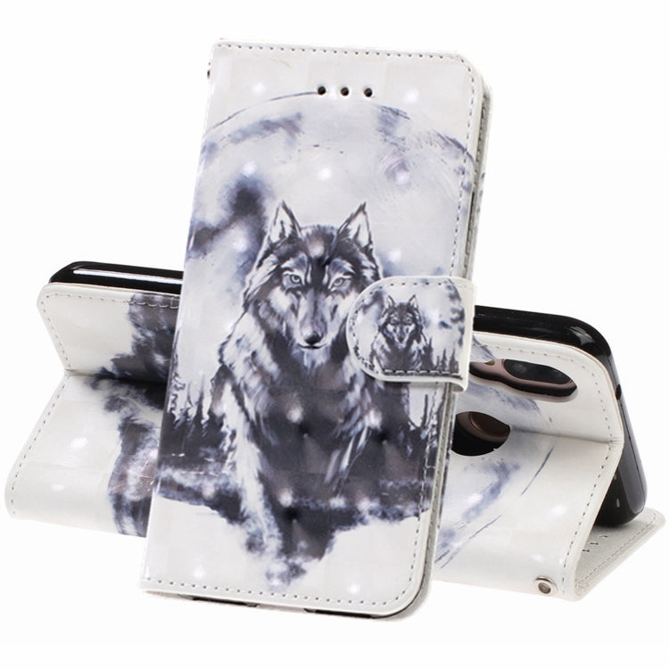 3D Visual Painting Left And Right Open Leather Case for Huawei P20 lite & Nova 3e &P9 lite 2018  , With Bracket & Card Slot & Wallet & Bracelet