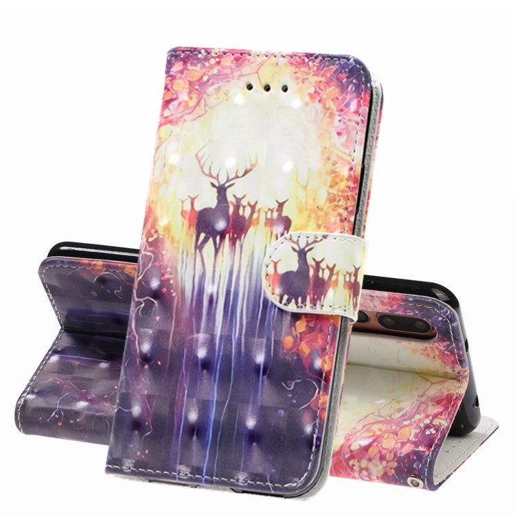 3D Visual Painting Left And Right Open Leather Case for Huawei P20 Pro& P20 Plus , With Bracket & Card Slot & Wallet & Bracelet