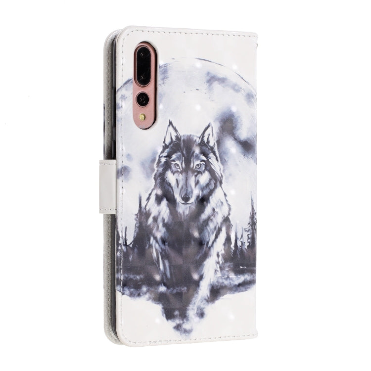 3D Visual Painting Left And Right Open Leather Case for Huawei P20 Pro& P20 Plus , With Bracket & Card Slot & Wallet & Bracelet