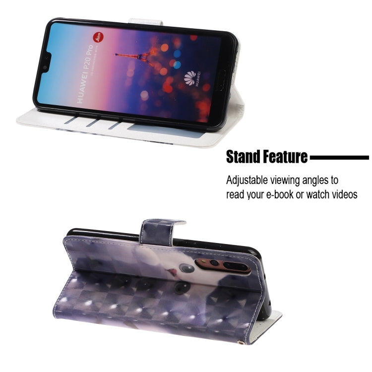 3D Visual Painting Left And Right Open Leather Case for Huawei P20 Pro& P20 Plus , With Bracket & Card Slot & Wallet & Bracelet