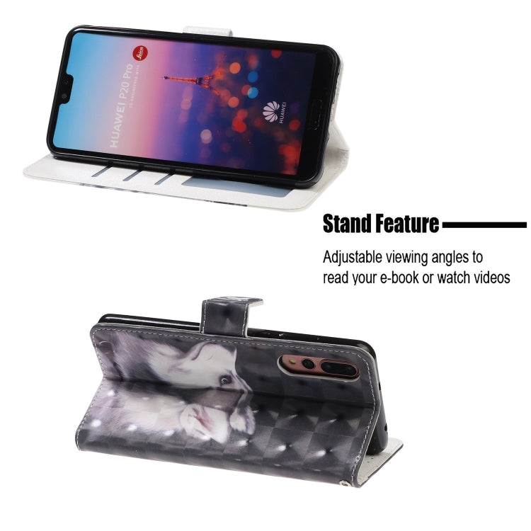 3D Visual Painting Left And Right Open Leather Case for Huawei P20 Pro& P20 Plus , With Bracket & Card Slot & Wallet & Bracelet