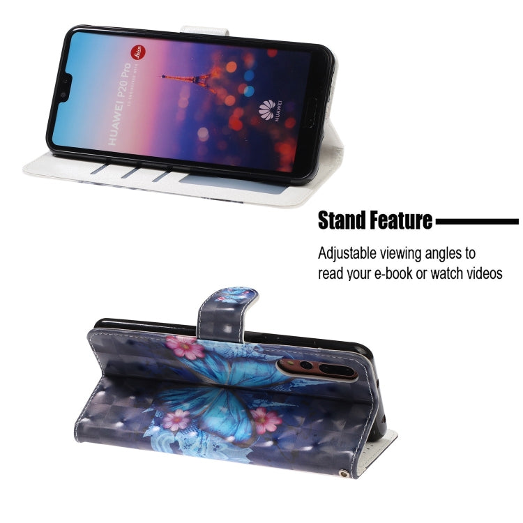 3D Visual Painting Left And Right Open Leather Case for Huawei P20 Pro& P20 Plus , With Bracket & Card Slot & Wallet & Bracelet