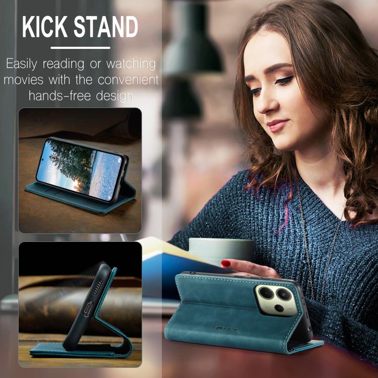 For Redmi Note 14 4G 163.25mm CaseMe 013 Multifunctional Horizontal Flip Leather Phone Case