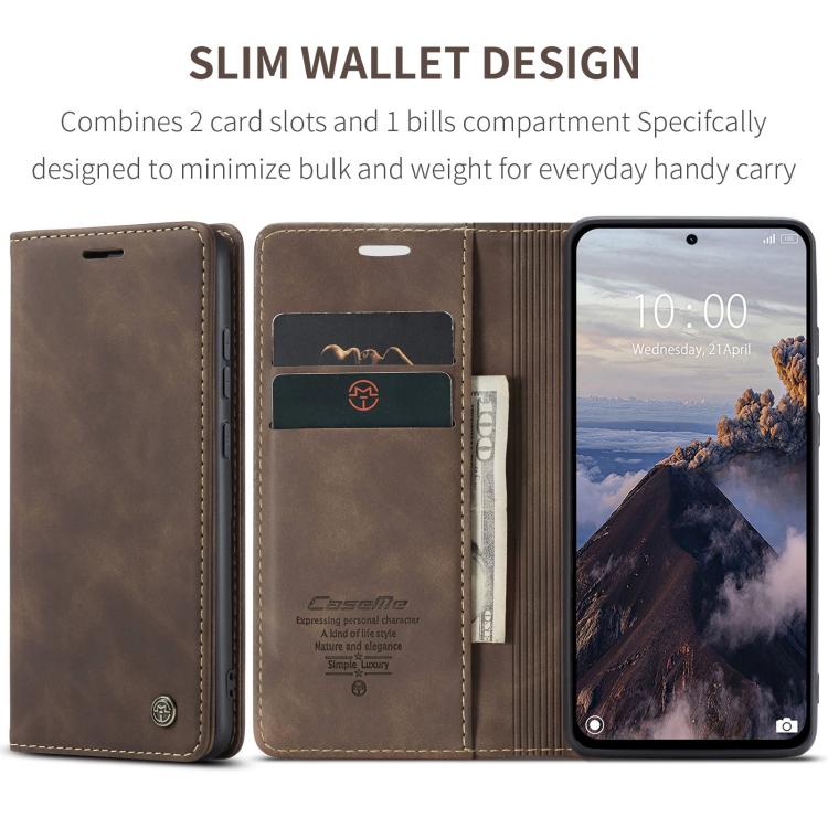 For Redmi Note 14 4G 163.25mm CaseMe 013 Multifunctional Horizontal Flip Leather Phone Case