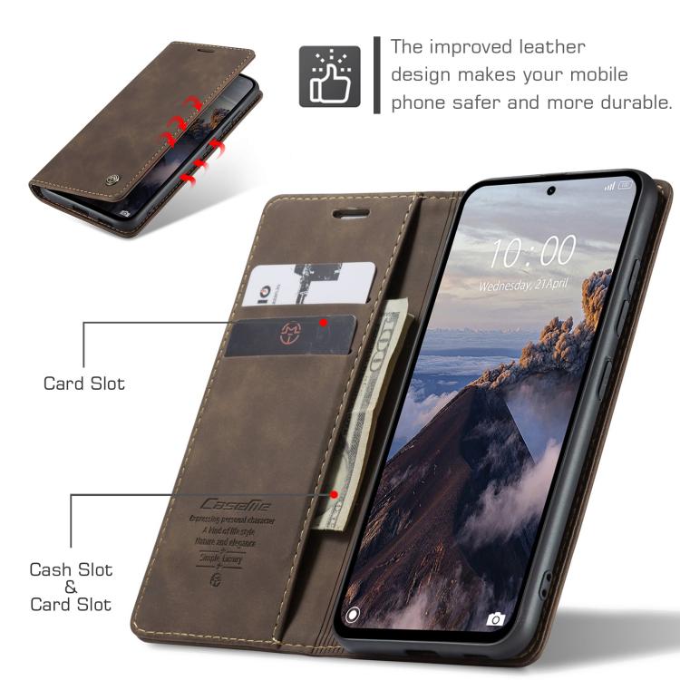 For Redmi Note 14 4G 163.25mm CaseMe 013 Multifunctional Horizontal Flip Leather Phone Case