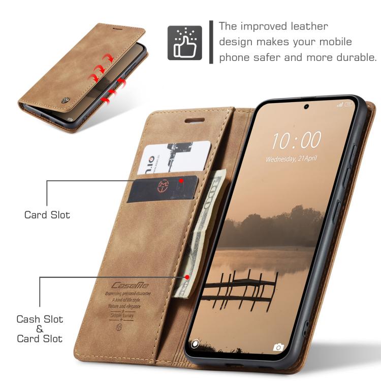 For Redmi Note 14 4G 163.25mm CaseMe 013 Multifunctional Horizontal Flip Leather Phone Case
