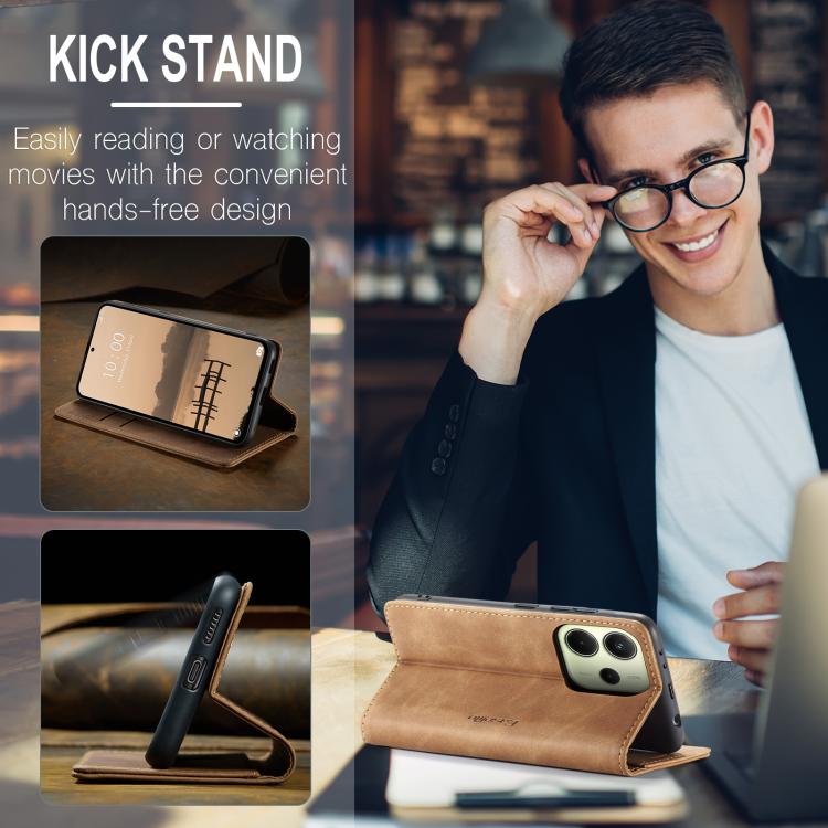 For Redmi Note 14 4G 163.25mm CaseMe 013 Multifunctional Horizontal Flip Leather Phone Case