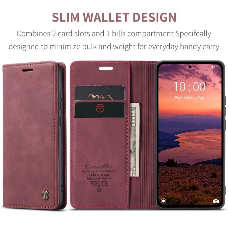 For Redmi Note 14 4G 163.25mm CaseMe 013 Multifunctional Horizontal Flip Leather Phone Case