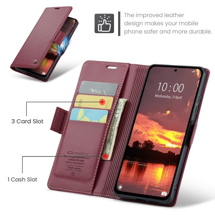 For Redmi Note 14 5G CaseMe 023 Butterfly Buckle Litchi Texture RFID Anti-theft Leather Phone Case