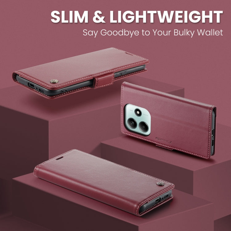 For Redmi Note 14 5G CaseMe 023 Butterfly Buckle Litchi Texture RFID Anti-theft Leather Phone Case