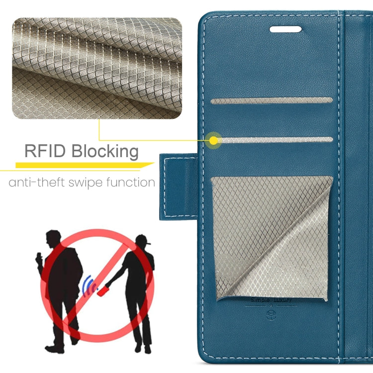 For Redmi Note 14 5G CaseMe 023 Butterfly Buckle Litchi Texture RFID Anti-theft Leather Phone Case