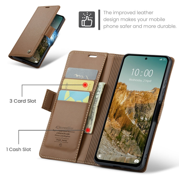 For Redmi Note 14 5G CaseMe 023 Butterfly Buckle Litchi Texture RFID Anti-theft Leather Phone Case