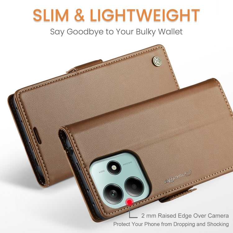For Redmi Note 14 5G CaseMe 023 Butterfly Buckle Litchi Texture RFID Anti-theft Leather Phone Case