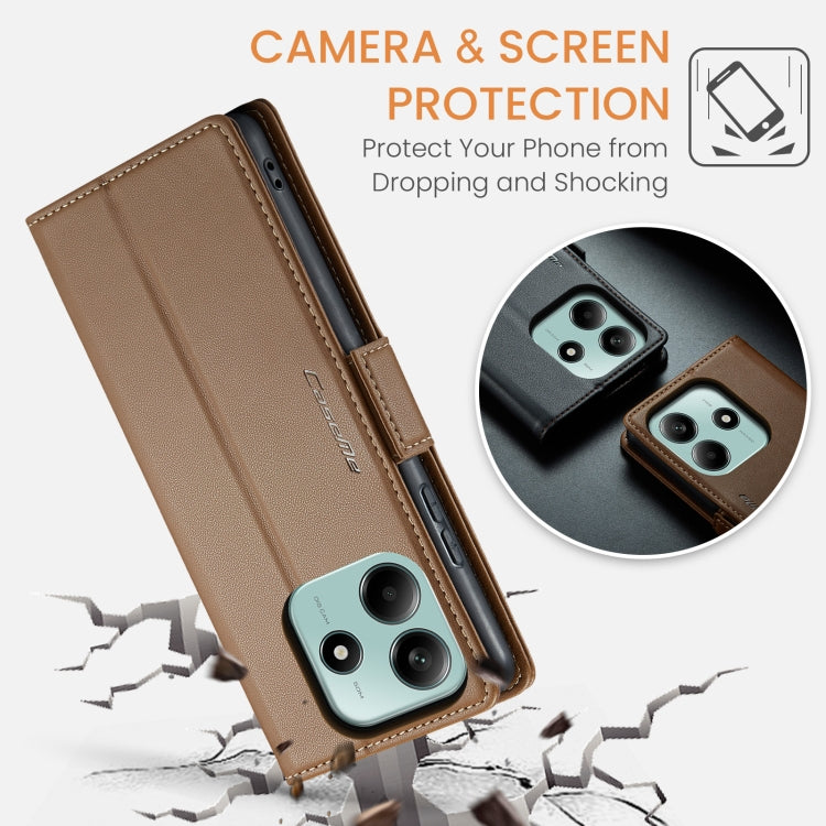 For Redmi Note 14 5G CaseMe 023 Butterfly Buckle Litchi Texture RFID Anti-theft Leather Phone Case