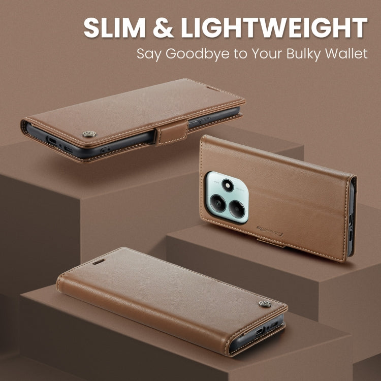 For Redmi Note 14 5G CaseMe 023 Butterfly Buckle Litchi Texture RFID Anti-theft Leather Phone Case