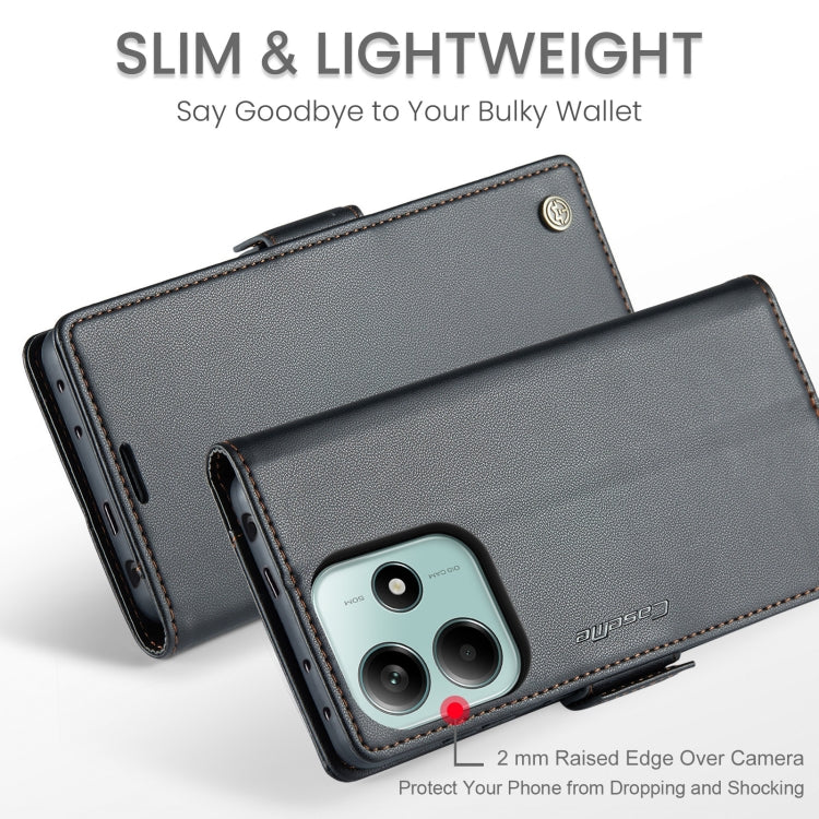 For Redmi Note 14 5G CaseMe 023 Butterfly Buckle Litchi Texture RFID Anti-theft Leather Phone Case