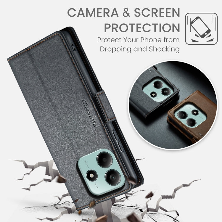 For Redmi Note 14 5G CaseMe 023 Butterfly Buckle Litchi Texture RFID Anti-theft Leather Phone Case