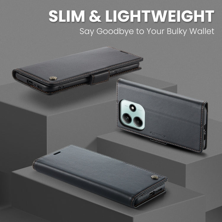 For Redmi Note 14 5G CaseMe 023 Butterfly Buckle Litchi Texture RFID Anti-theft Leather Phone Case