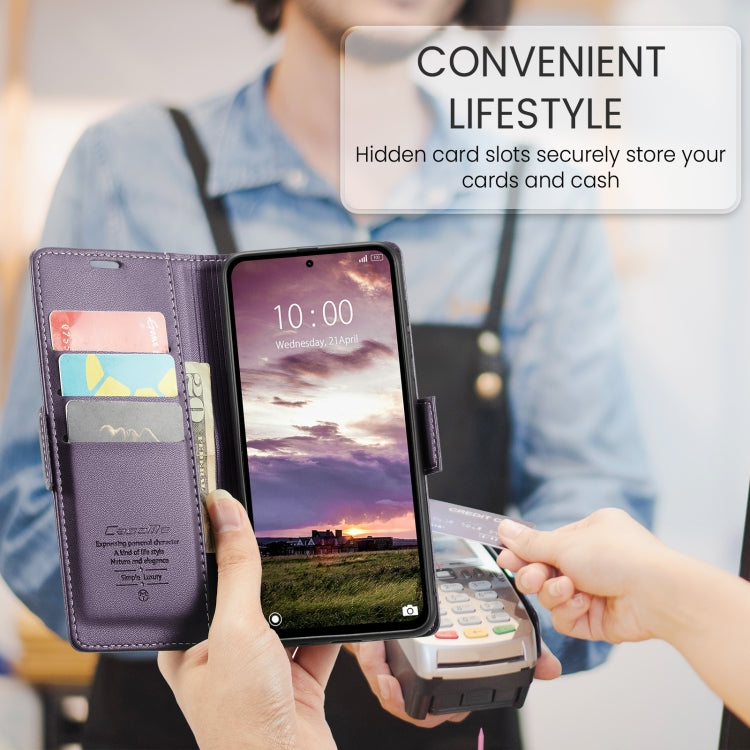 For Redmi Note 14 5G CaseMe 023 Butterfly Buckle Litchi Texture RFID Anti-theft Leather Phone Case