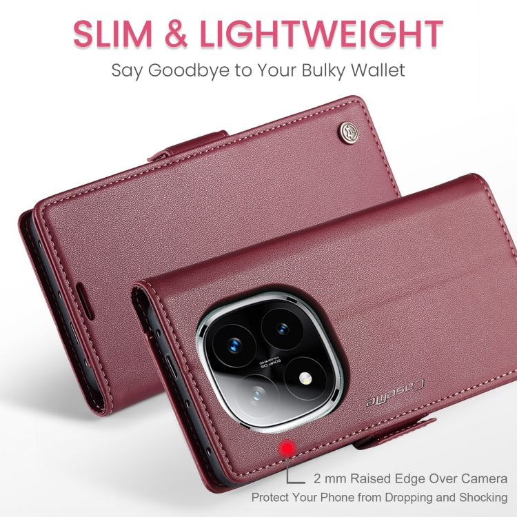 For Redmi Note 14 Pro 5G CaseMe 023 Butterfly Buckle Litchi Texture RFID Anti-theft Leather Phone Case