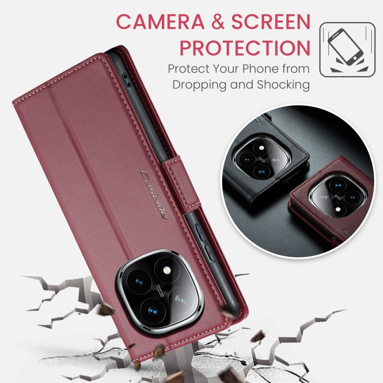 For Redmi Note 14 Pro 5G CaseMe 023 Butterfly Buckle Litchi Texture RFID Anti-theft Leather Phone Case