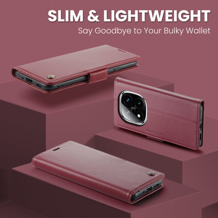 For Redmi Note 14 Pro 5G CaseMe 023 Butterfly Buckle Litchi Texture RFID Anti-theft Leather Phone Case