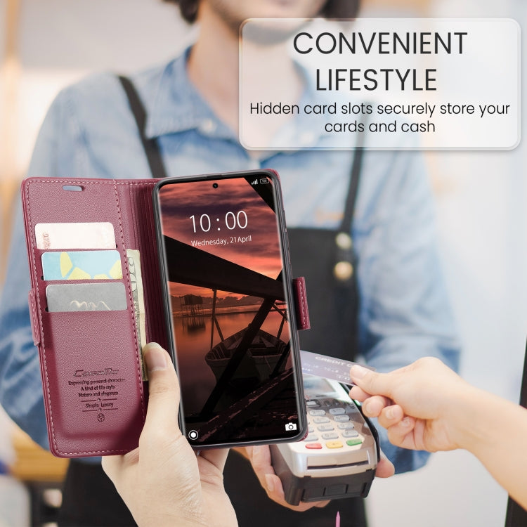 For Redmi Note 14 Pro 5G CaseMe 023 Butterfly Buckle Litchi Texture RFID Anti-theft Leather Phone Case