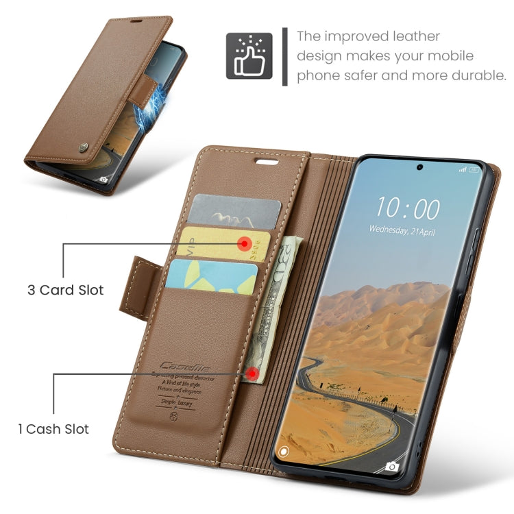 For Redmi Note 14 Pro 5G CaseMe 023 Butterfly Buckle Litchi Texture RFID Anti-theft Leather Phone Case