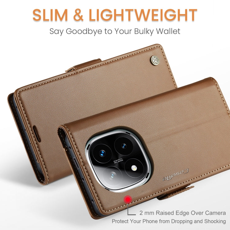 For Redmi Note 14 Pro 5G CaseMe 023 Butterfly Buckle Litchi Texture RFID Anti-theft Leather Phone Case