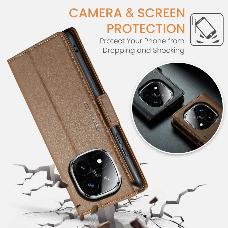 For Redmi Note 14 Pro 5G CaseMe 023 Butterfly Buckle Litchi Texture RFID Anti-theft Leather Phone Case