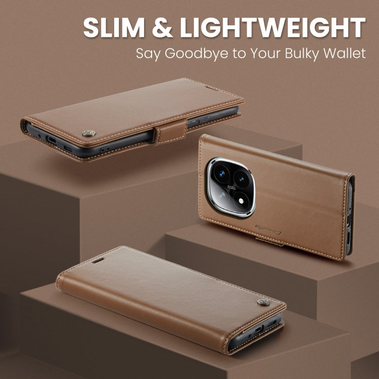 For Redmi Note 14 Pro 5G CaseMe 023 Butterfly Buckle Litchi Texture RFID Anti-theft Leather Phone Case