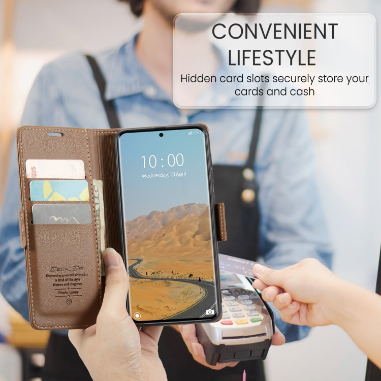 For Redmi Note 14 Pro 5G CaseMe 023 Butterfly Buckle Litchi Texture RFID Anti-theft Leather Phone Case
