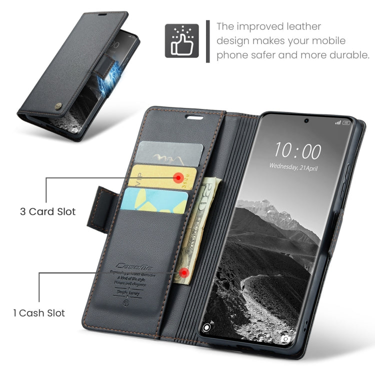 For Redmi Note 14 Pro 5G CaseMe 023 Butterfly Buckle Litchi Texture RFID Anti-theft Leather Phone Case
