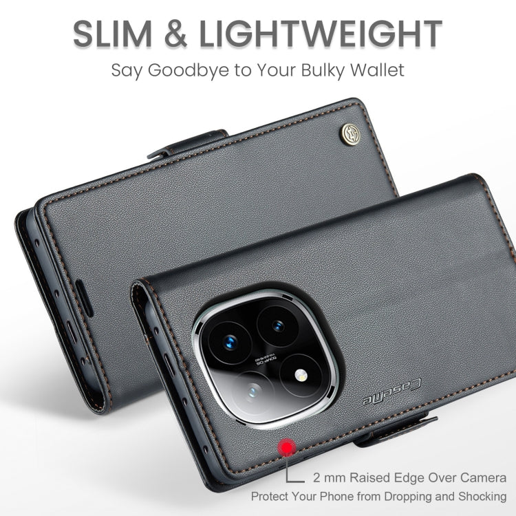 For Redmi Note 14 Pro 5G CaseMe 023 Butterfly Buckle Litchi Texture RFID Anti-theft Leather Phone Case