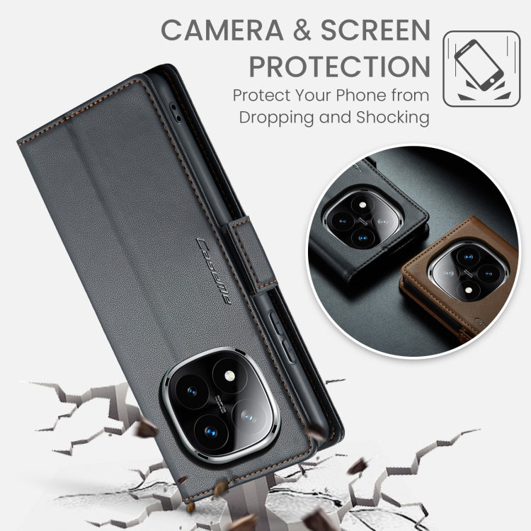 For Redmi Note 14 Pro 5G CaseMe 023 Butterfly Buckle Litchi Texture RFID Anti-theft Leather Phone Case
