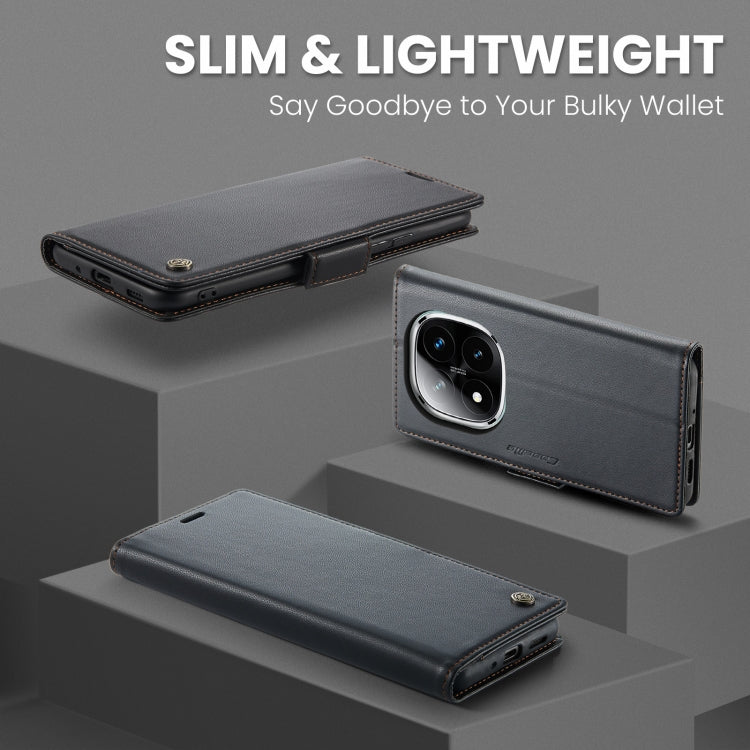 For Redmi Note 14 Pro 5G CaseMe 023 Butterfly Buckle Litchi Texture RFID Anti-theft Leather Phone Case