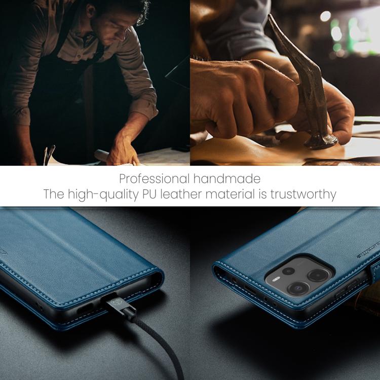 For Redmi Note 14 4G 164.84mm CaseMe 023 Butterfly Buckle Litchi Texture RFID Anti-theft Leather Phone Case