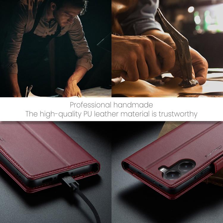 For Xiaomi Poco X7 Pro CaseMe 023 Butterfly Buckle Litchi Texture RFID Anti-theft Leather Phone Case