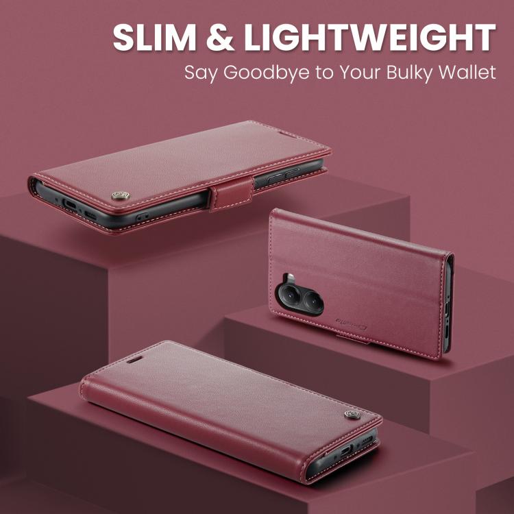 For Xiaomi Poco X7 Pro CaseMe 023 Butterfly Buckle Litchi Texture RFID Anti-theft Leather Phone Case