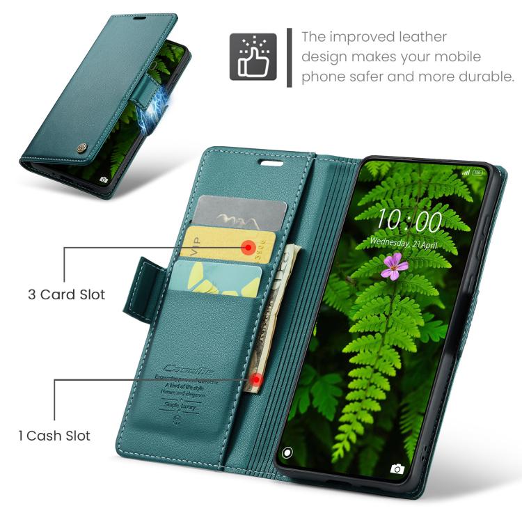 For Xiaomi Poco X7 Pro CaseMe 023 Butterfly Buckle Litchi Texture RFID Anti-theft Leather Phone Case