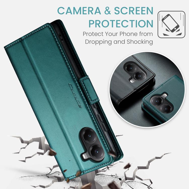 For Xiaomi Poco X7 Pro CaseMe 023 Butterfly Buckle Litchi Texture RFID Anti-theft Leather Phone Case