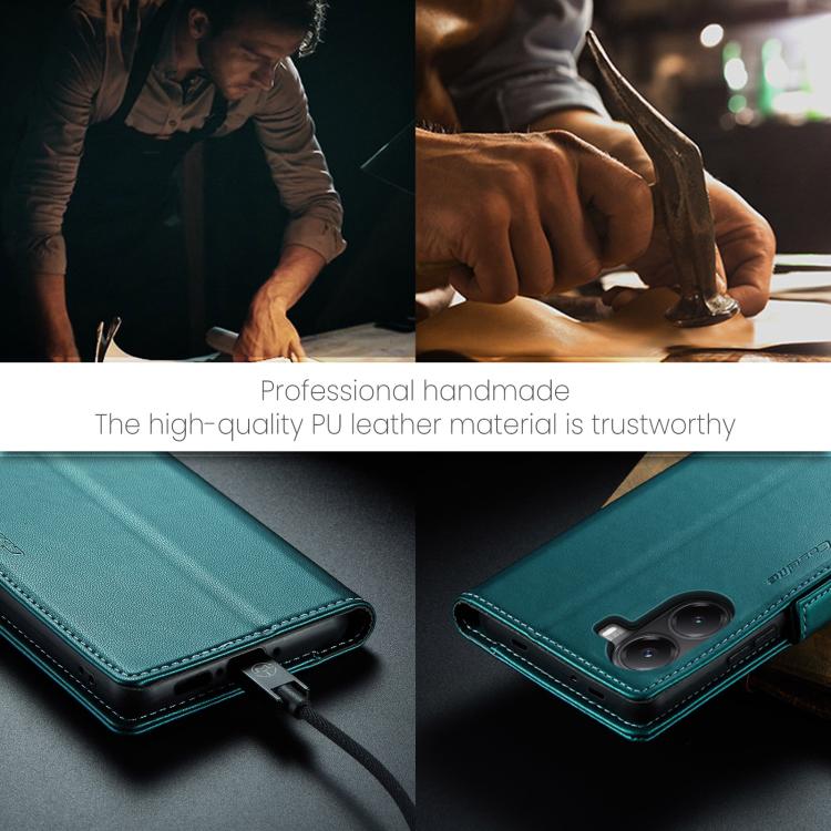For Xiaomi Poco X7 Pro CaseMe 023 Butterfly Buckle Litchi Texture RFID Anti-theft Leather Phone Case